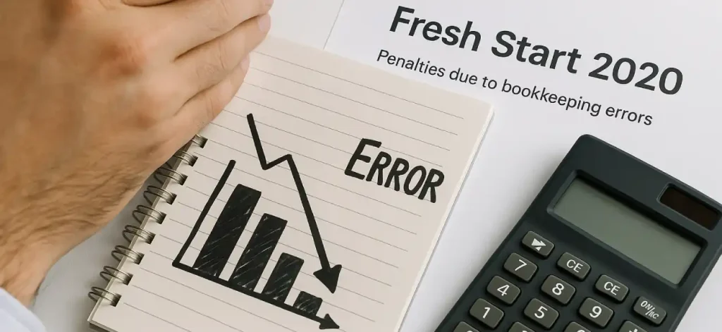 financial collapse due to bookkeeping failures
